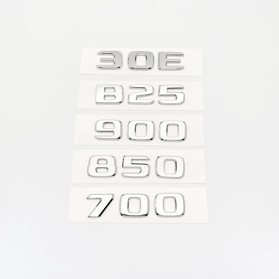 Cromo Argento Lettere Numero Tronco Distintivo Posteriore Emblema Per Mercedes Benz Brabus E W212 W213 30E 25B 900 850 800 700
