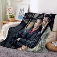 Drama The Untamed xiao zhan wang yi bo Soft Throw Blanket Throw Blanket Soft Cartoon Printed Bedspread Bedspread Sofa Gift 1