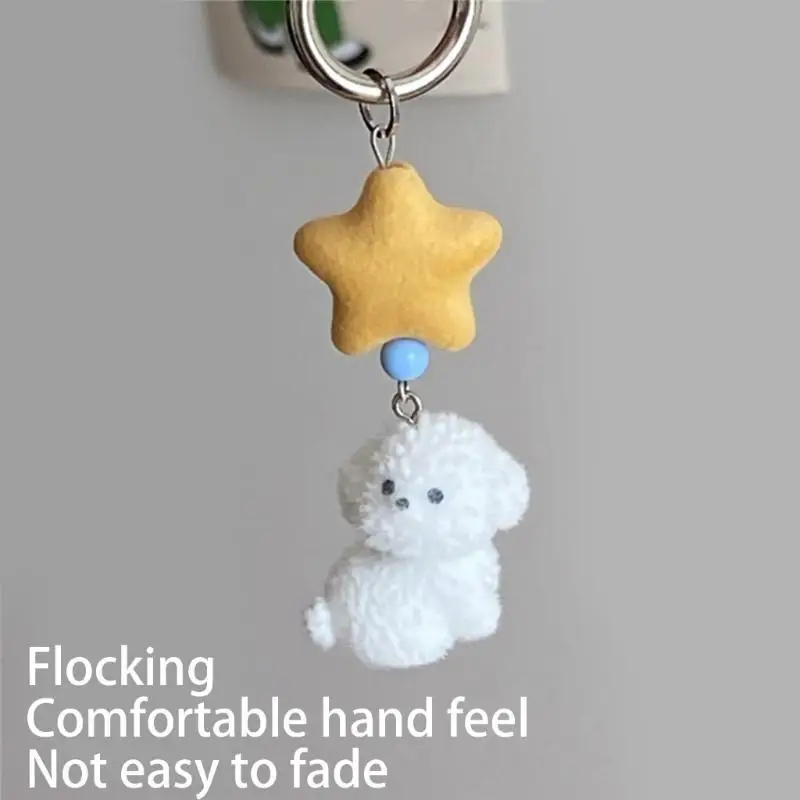 A52E Cosy Plush Keychain mit niedlichen Stern und tierischen stilvollen Rucksackverzierungen Perfekt zum Dekorieren von Tasten – Detail 10