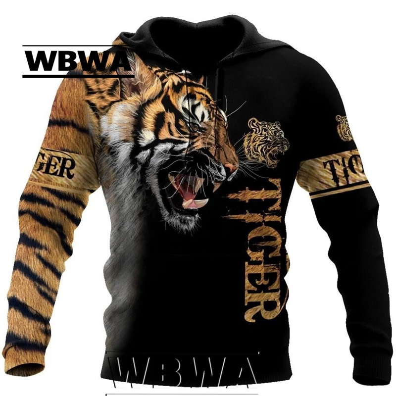 WBWA Fashion Spring Autumn Animal Hoodies White Tiger Skin 3D All Over Printed Men's Sweatshirts Unisex Pullover Casual_voghion.com
