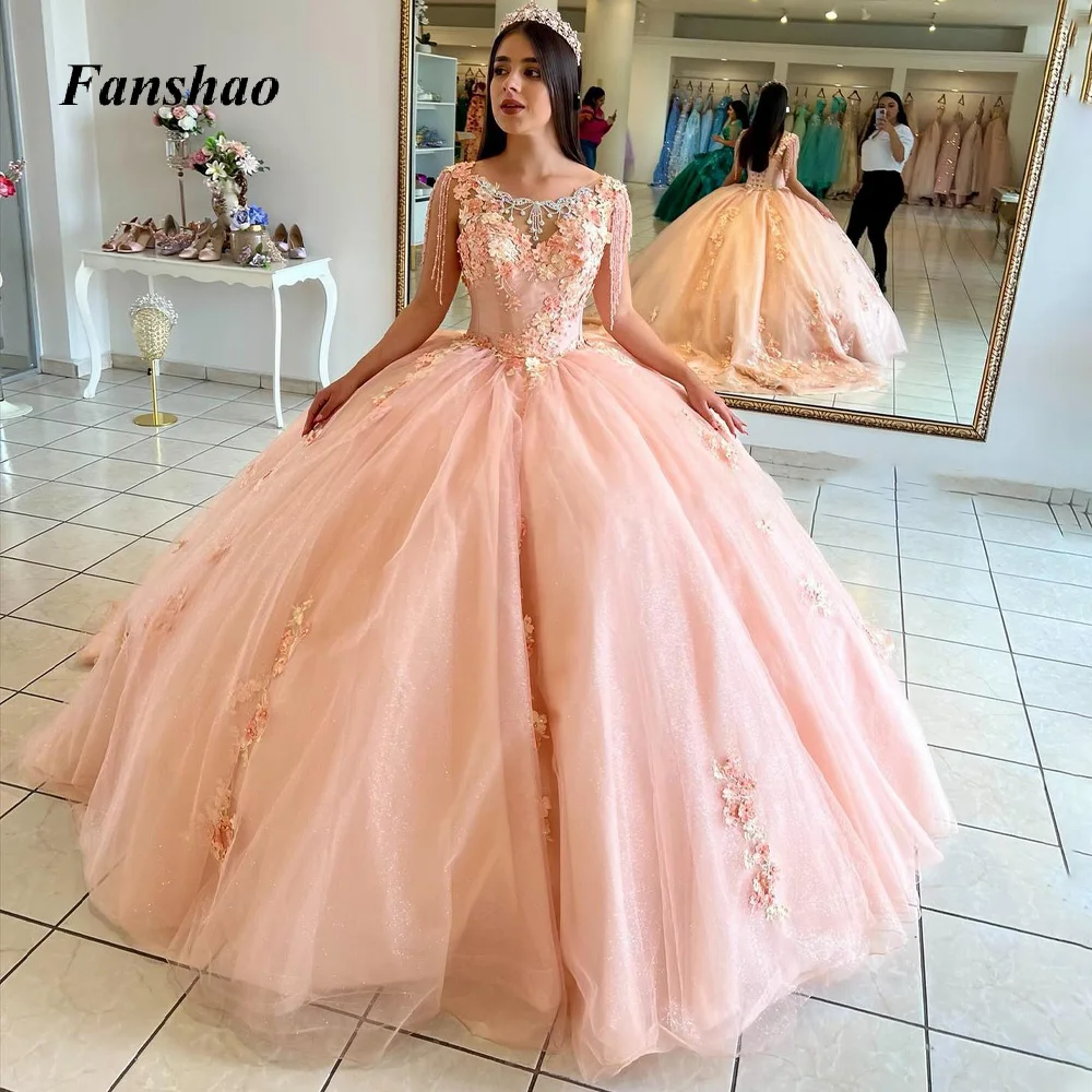 

Женское бальное платье Fanshao, с бахромой и рукавом-крылышком, с аппликацией, 15-16