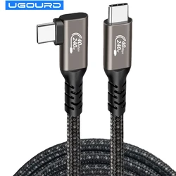 UGOURD USB4 Cable 40Gbps PD240W Elbow Type C To Type C Data Transfer Cable Ultra Fast Charging Cable For SSD Box Laptop MacBook