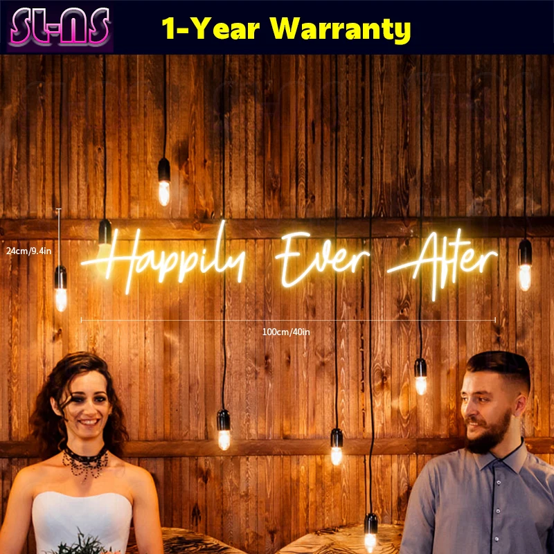 Big Size Happily Ever After Neon Sign Home Decor Sign Custom Xmas Led Neon Sign for Wedding Party Decor With your Text Image