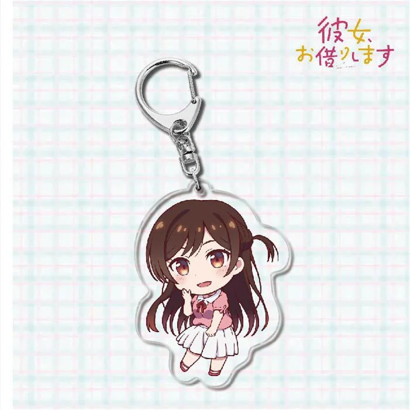 Cute Anime Rent A Girlfriend Keychain Kanojo Okarishimasu Chizuru Sumi Ruka Mami Figure Keyring Bag Charm Friends Gift Llaveros