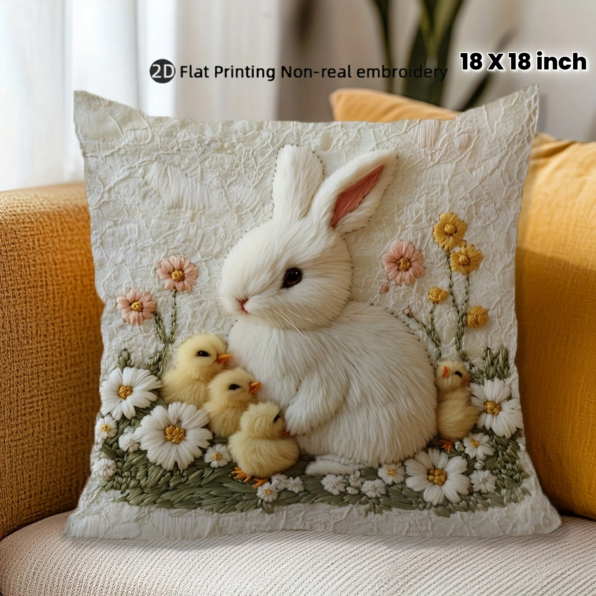 VIKAMA 부활절 토끼 쿠션 세트, 거실 소파 커버, 침실, 자동차, 홈 데코 베개 커버용