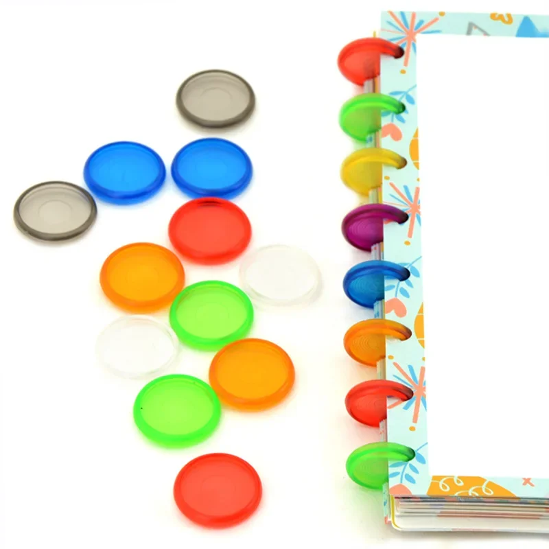 500pcs Transparent Plastic Binding Rings for Discbound Discs Notebook Planner Loose-leaf Mushroom Hole Binding Accessories 2