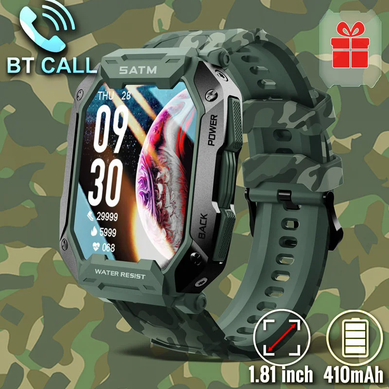 

Military Outdoor Smart Watch Men for Android Xiaomi Ios Waterproof Sport Watches 1.81'' Bluetooth Call Men's SmartWatch Rugged