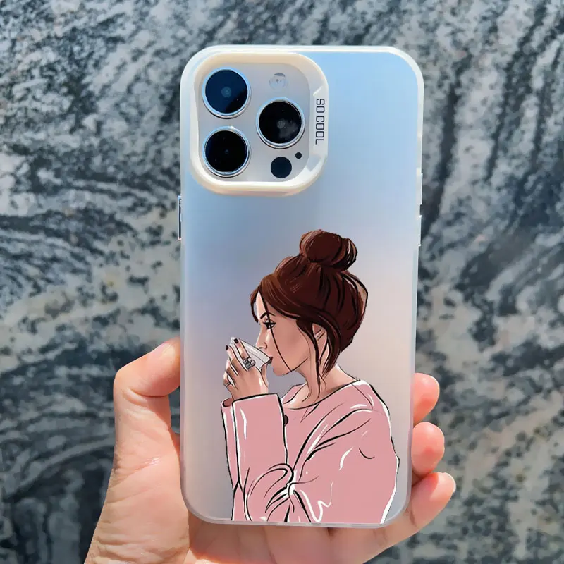 Girl Boss Art Handyhülle für iPhone 17 16 15 14 Plus Pro Max 13 12 11 Pro Max 13 Mini Modische Stoßfeste Laser-Rückabdeckung Fundas – Detail 11