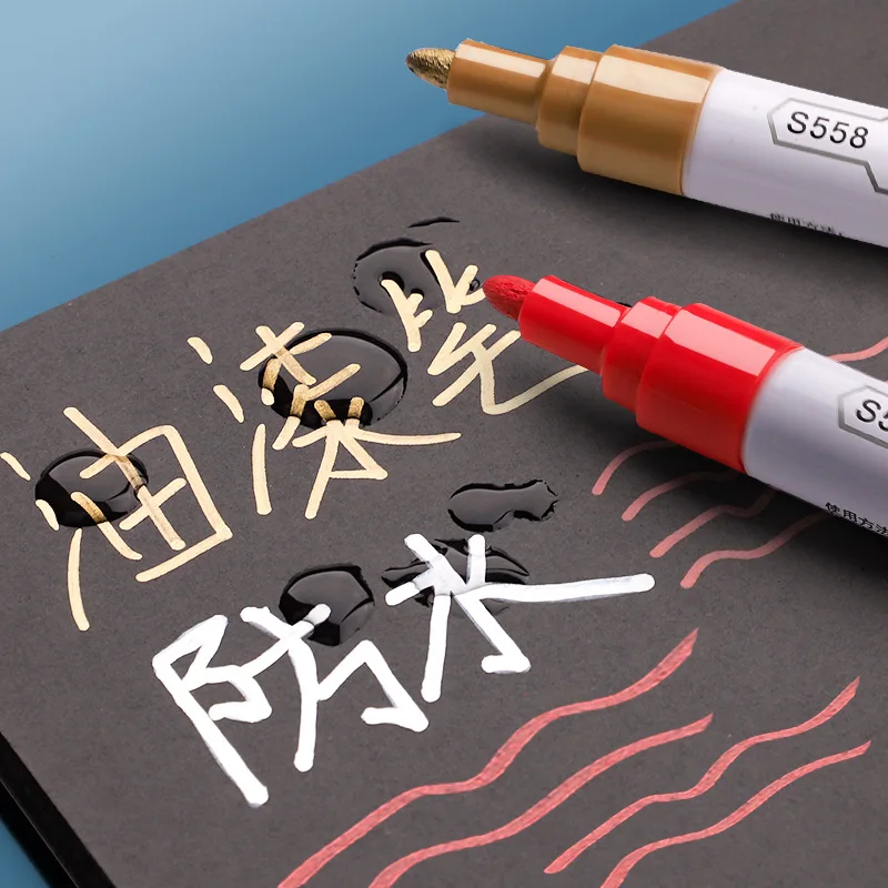 Car Scratch Repair Pen Waterproof Marker Oil-based Pen Vehicle Rubber Tyre CD Metal Permanent Paint Marker For Car Styling
