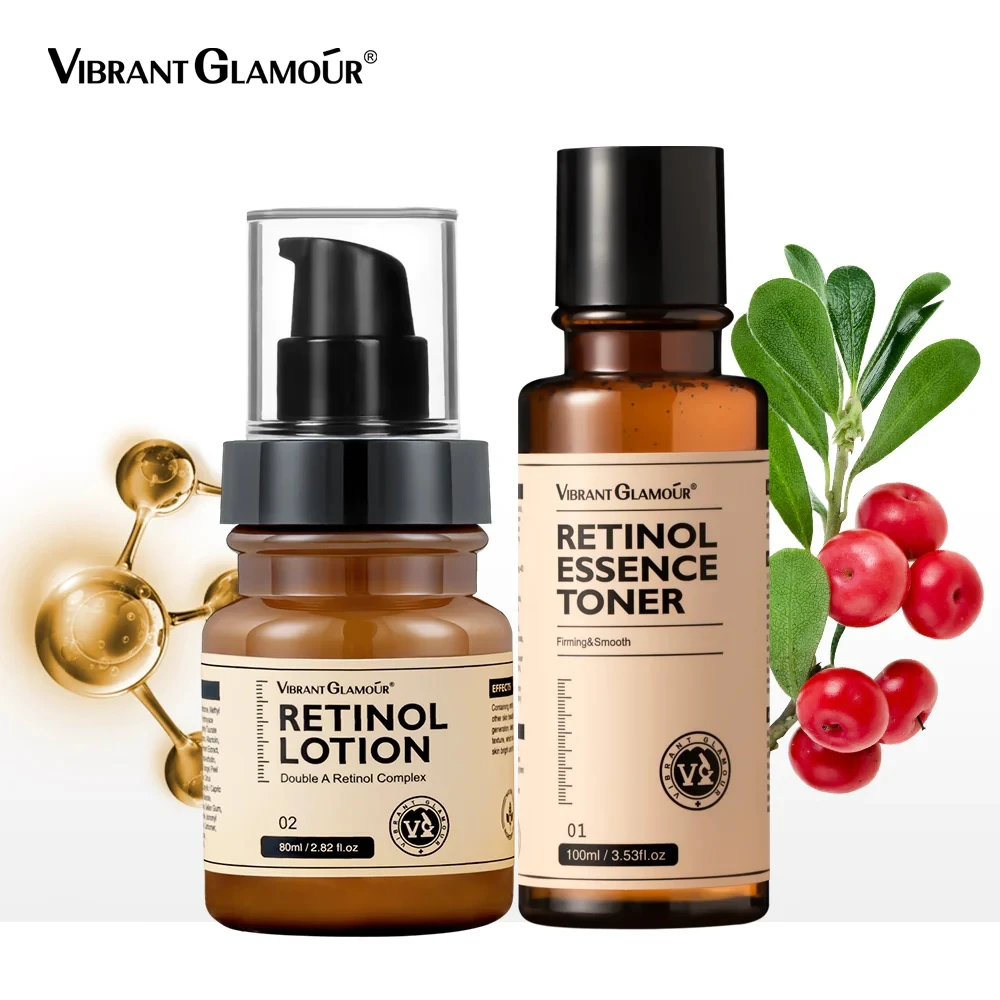 

VIBRANT GLAMOUR Double Retinol Face Toner+Lotion Cream Set Anti-aging Whitening 2PCS