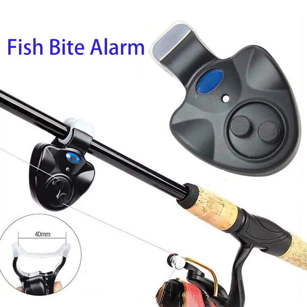 Electronic Fishing Bite Alarm With Led Light Sound Alert Universal Rod Clip Waterproof Lightweight Sensitive