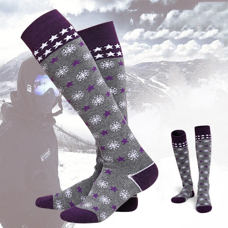 Calcetines de esquí de lana de Merino para hombre y mujer, medias térmicas  hasta la rodilla, cálidas y transpirables, para deportes de Snowboard,  senderismo al aire libre, Invierno - AliExpress