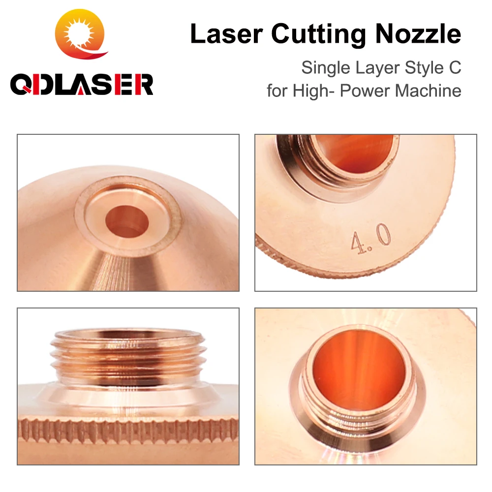 QDLASER penta laser řezací trysek po jednom vrstva C styl pro high-power stroj D28 M11 h15mm ráže 3.5-6.0mm pro vlákno laser