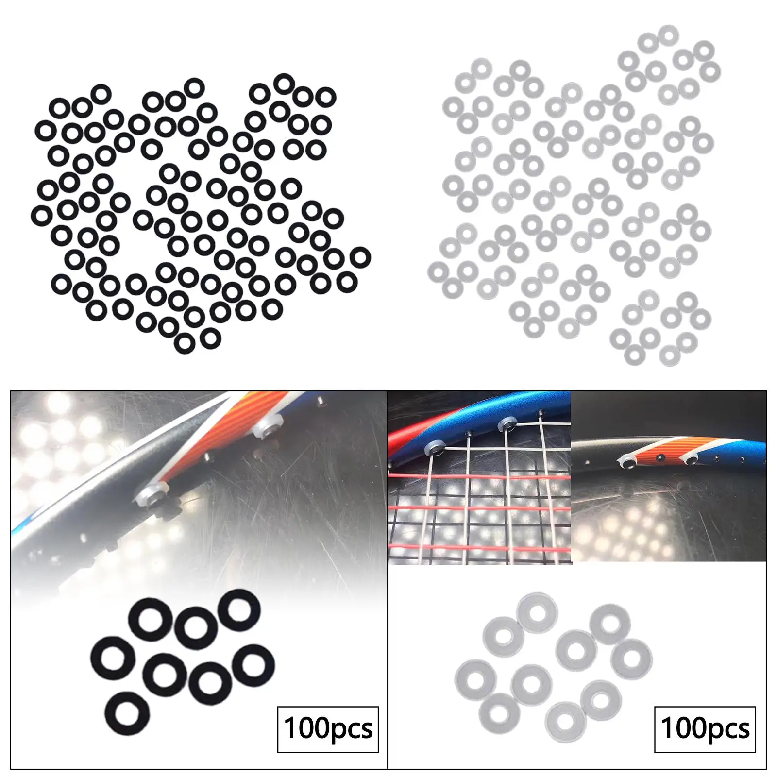 100 Pieces Badminton Racquet Grommets for Double Single String Holes Eyelets