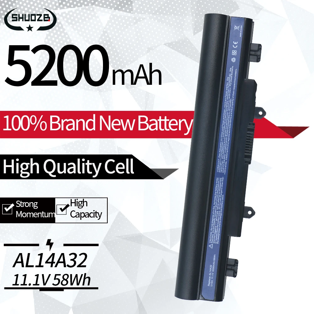 

New AL14A32 Battery For Acer Aspire E1-571 E1-571G E5-421 E5-471 E5-511 E5-571 E5-531 E5-571P E5-521 E5-551G V3-472 V3-572 11.1V