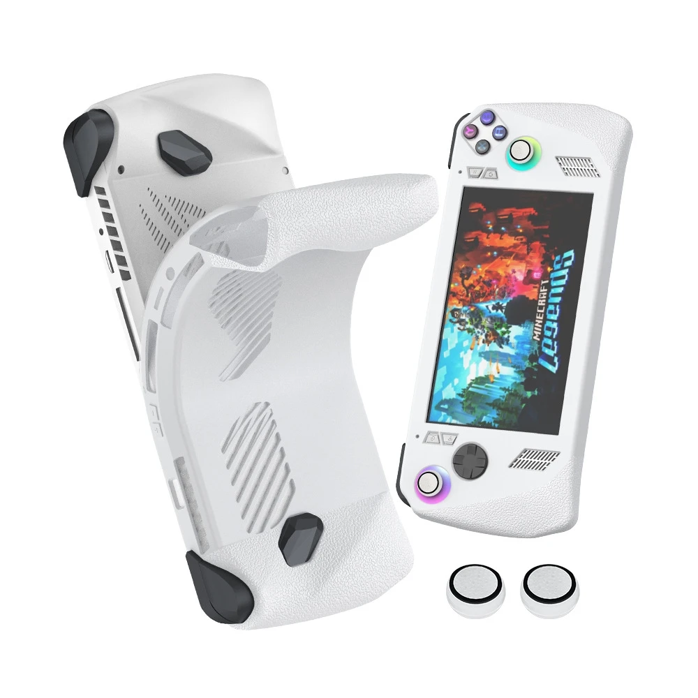

for Rog Ally Game Console Silicone Case Rocker Cap Drop Protection Case Accessories Black White