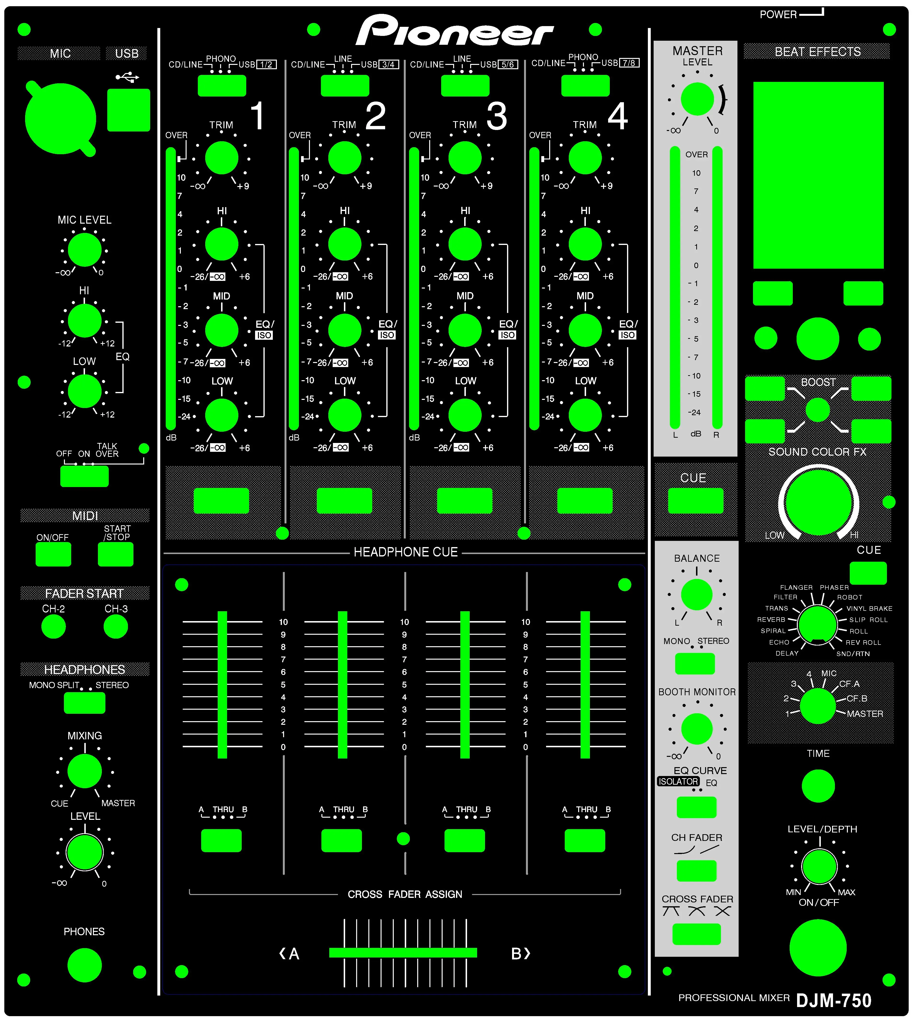 

DJ controller protective film DJM750 disc lighter skin sticker color customizable