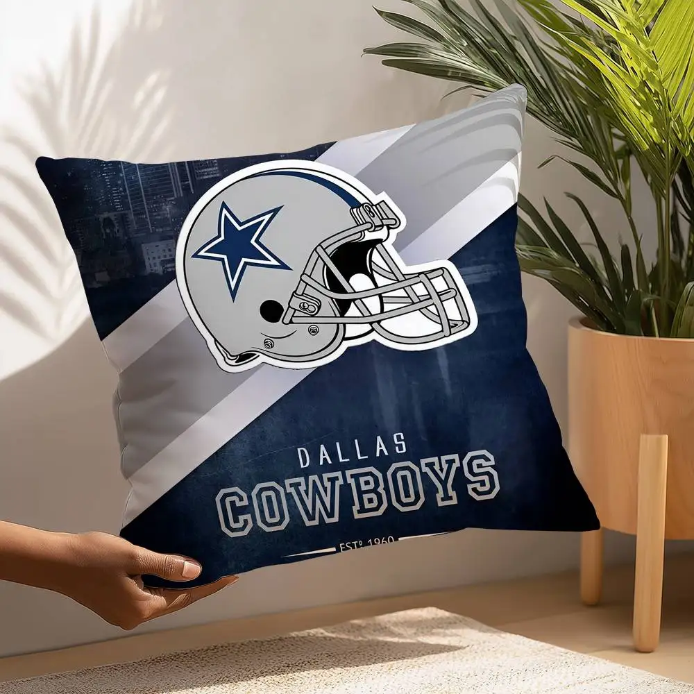 Rugby D-DallaS C-CowboyS Kissenbezug, Plüschstoff, weicher Kissenbezug, doppelseitiger Druck, Kissenbezug, Haushaltsgeschenke – Detail 7