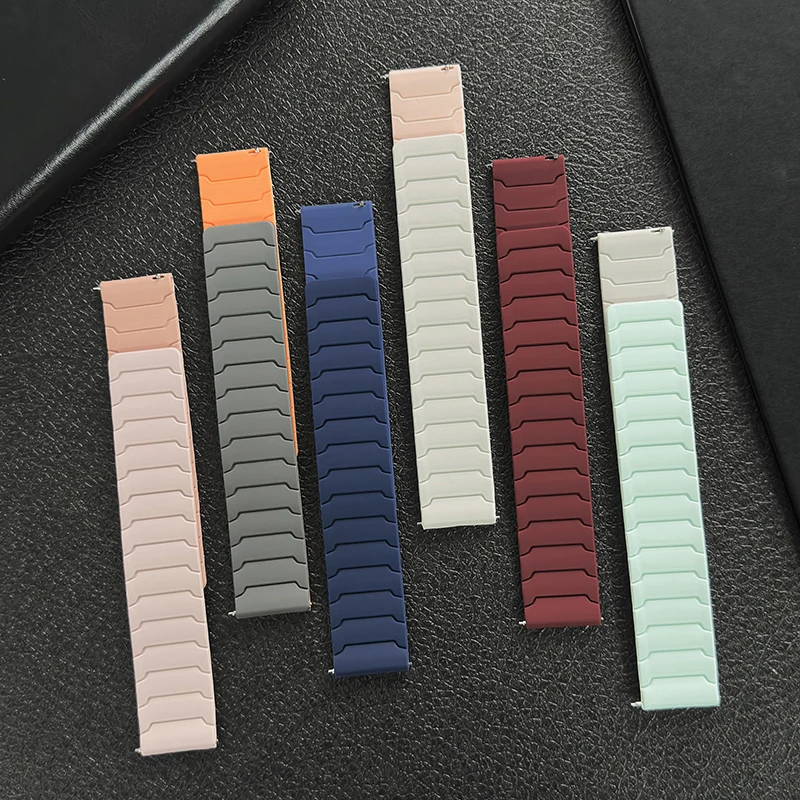 Magnetic Silicone Bracelet Watch Strap - Available in Multiple Sizes (18mm, 20mm, 22mm)