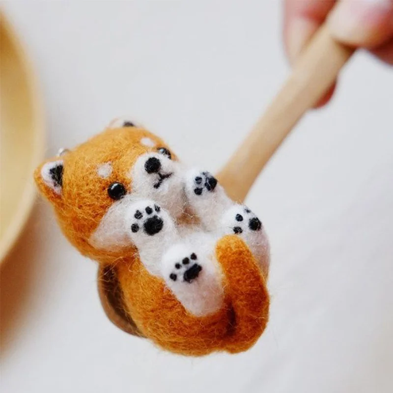 Sheep Felt Poke Cat Handmade Material Bag Beginner diy Wool Needle Felting Simulation New Friendly Creative Animal Gifts needle felting kit wool felting kit needle felting painting kit