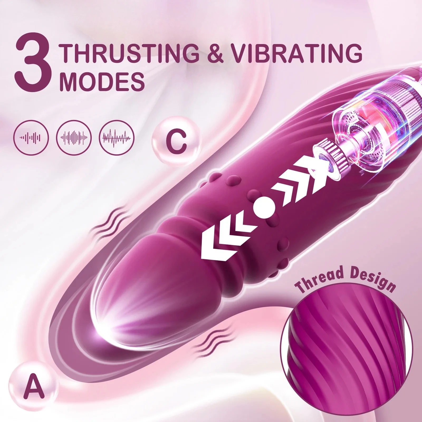 4-In-1 Rose Thrusting Sucking Dildo - Image 4