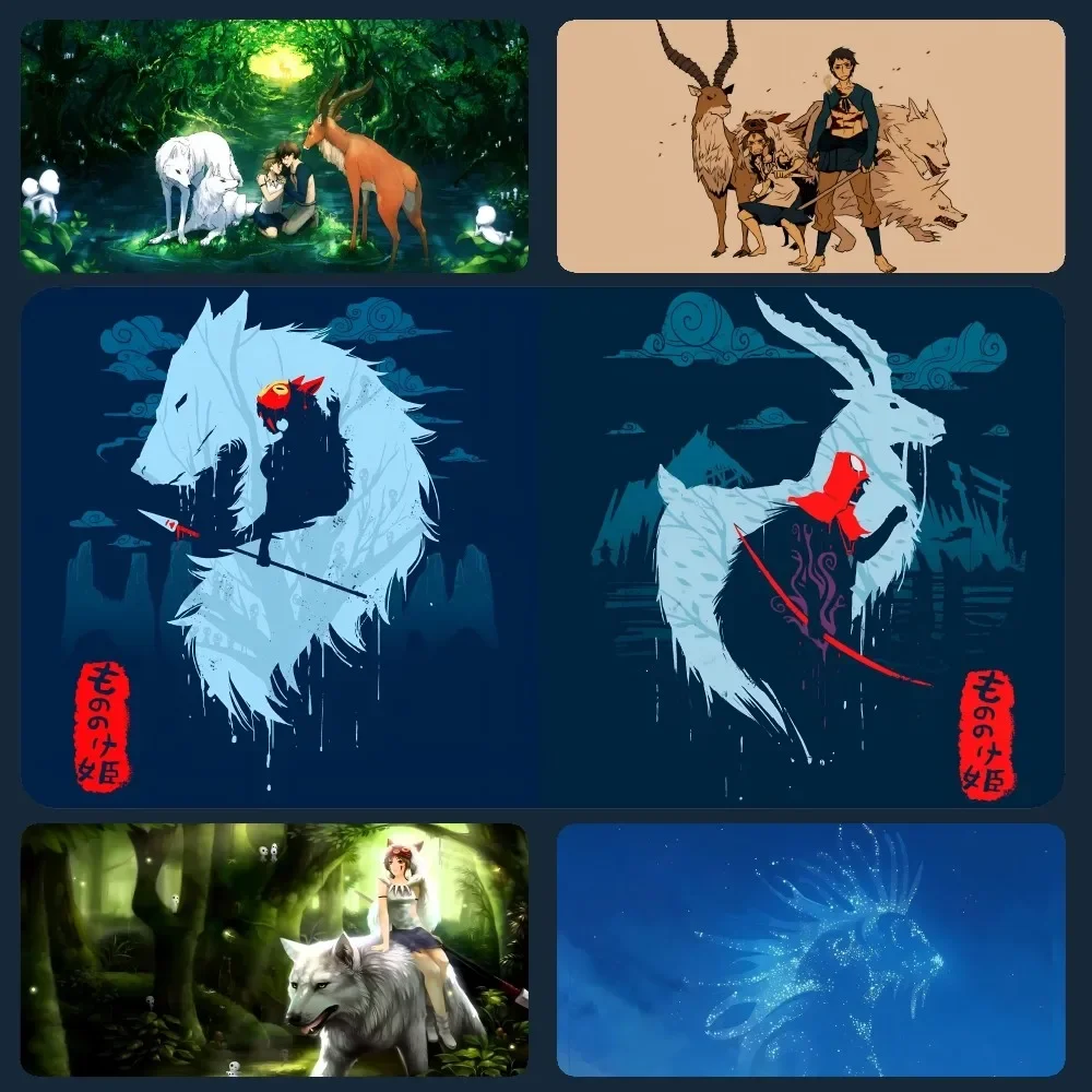 Anime M-Mononoke Hime P-Princess M-Mononoke Tappetino Per Mouse Tappetino Per Mouse Con Pad Prime Gaming Xxl Tappetino Per Tastiera Tappetino Imbottit