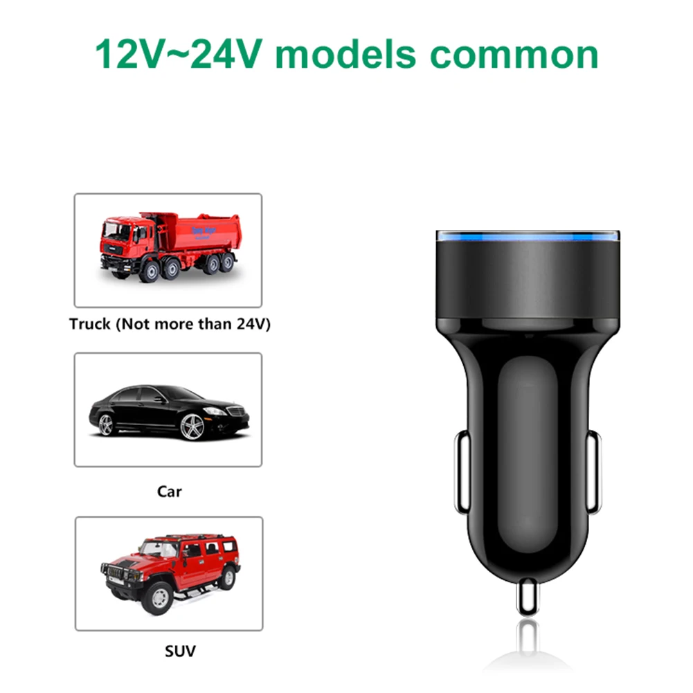 Dual USB Car Charger with LCD Voltmeter – 3.1A High-Speed Charging Adapter