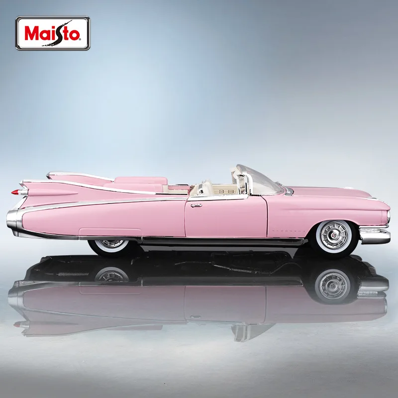 Maisto 1:18 1959 Cadillac Eldorado Biarritz Pink Classic Alloy Retro Luxury Car Model Collector'S Edition Decoration Toy 4