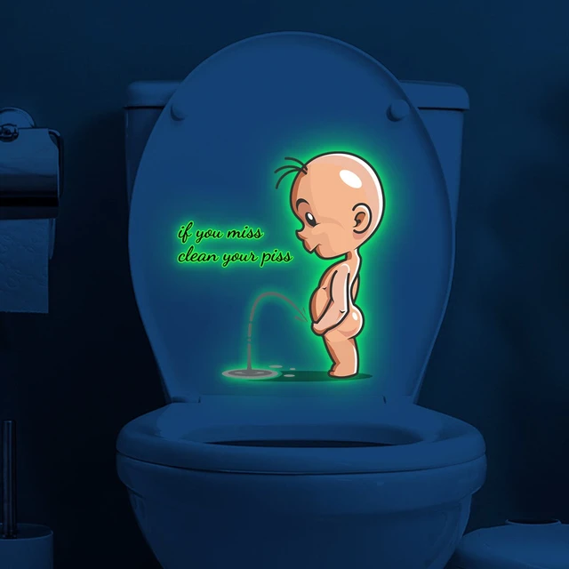 Fun Fluorescent Toilet Seat Decals Glow In The Dark Toilet Seat