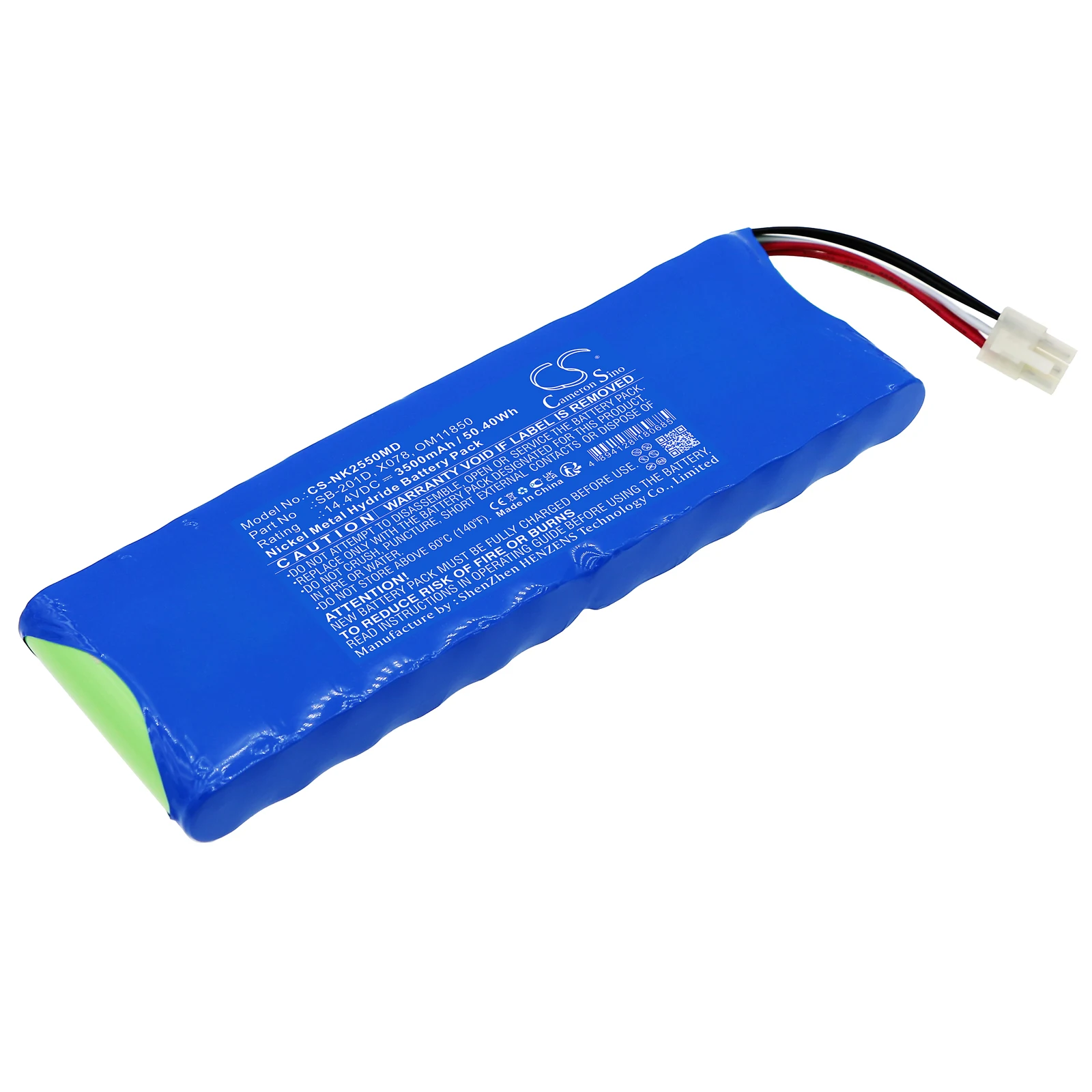 

Medical Battery For Nihon Kohden OM11850 SB-201D X078 Cardiofax G ECG-2550 Monitor Ni-MH 14.40V 3500mAh / 50.40Wh Blue