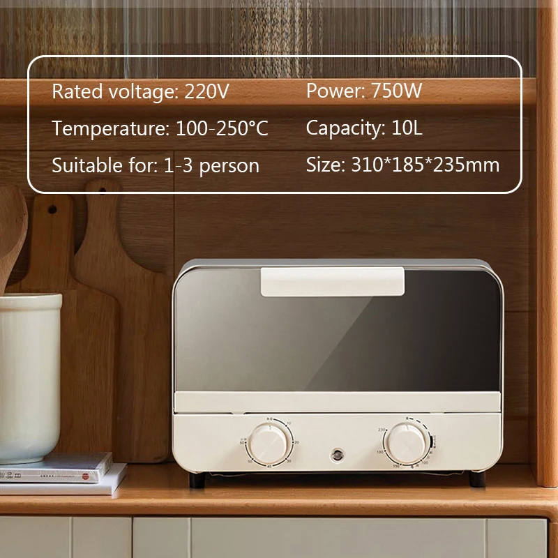 12L/10L Mini Electric Oven Household Multifunctional Fruit Dryer Cake Pizza Bread bake Machine 2 Layer Grill Long-pass timer 3