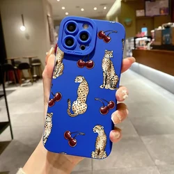 Chic Leopard Cherry Design Phone Case - Galaxy S20 FE (Blue - YYDSM2787)