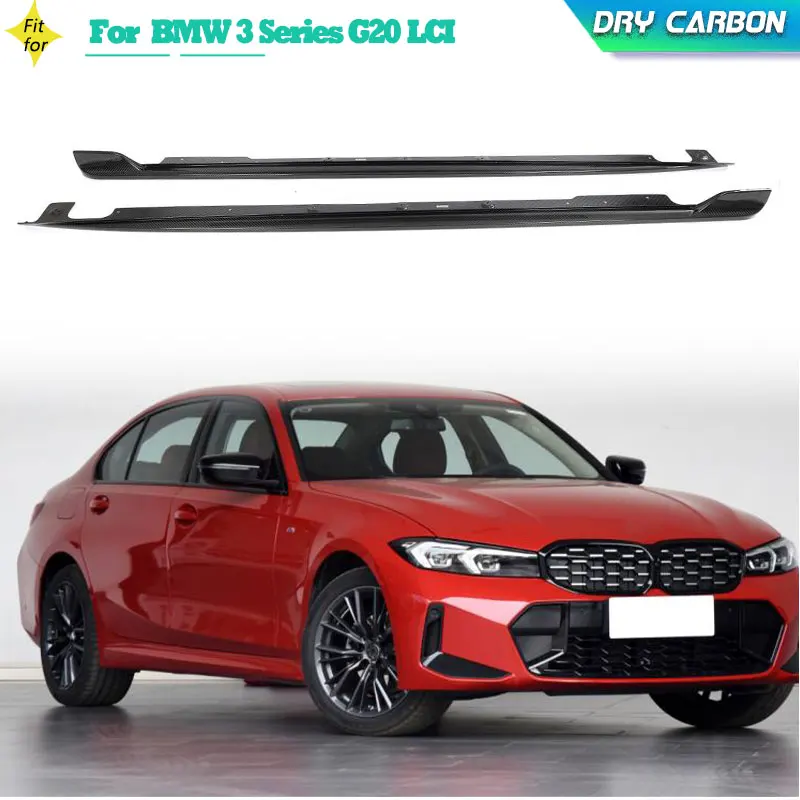 

Dry Carbon Car Side Skirts Extensions For BMW 3 Series G20 LCI M-Sport 320i 330i 2022 2023 Racing Side Skirts Lip Aprons Bodykit