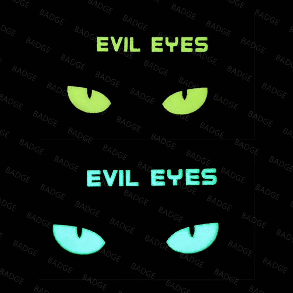 Animal Patches Glow in Dark Patches Cat Devil Eyes Tactical Patch Combat Hook Fasteners Ranger Motorcycle Biker Tags Operator Emblem