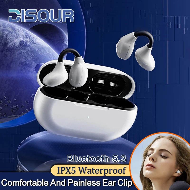 

New Wireless Ear Clip Headphones Bone Conduction TWS Earphones Low latency Bluetooth 5.3 Waterproof Headset Comfortable To Wear