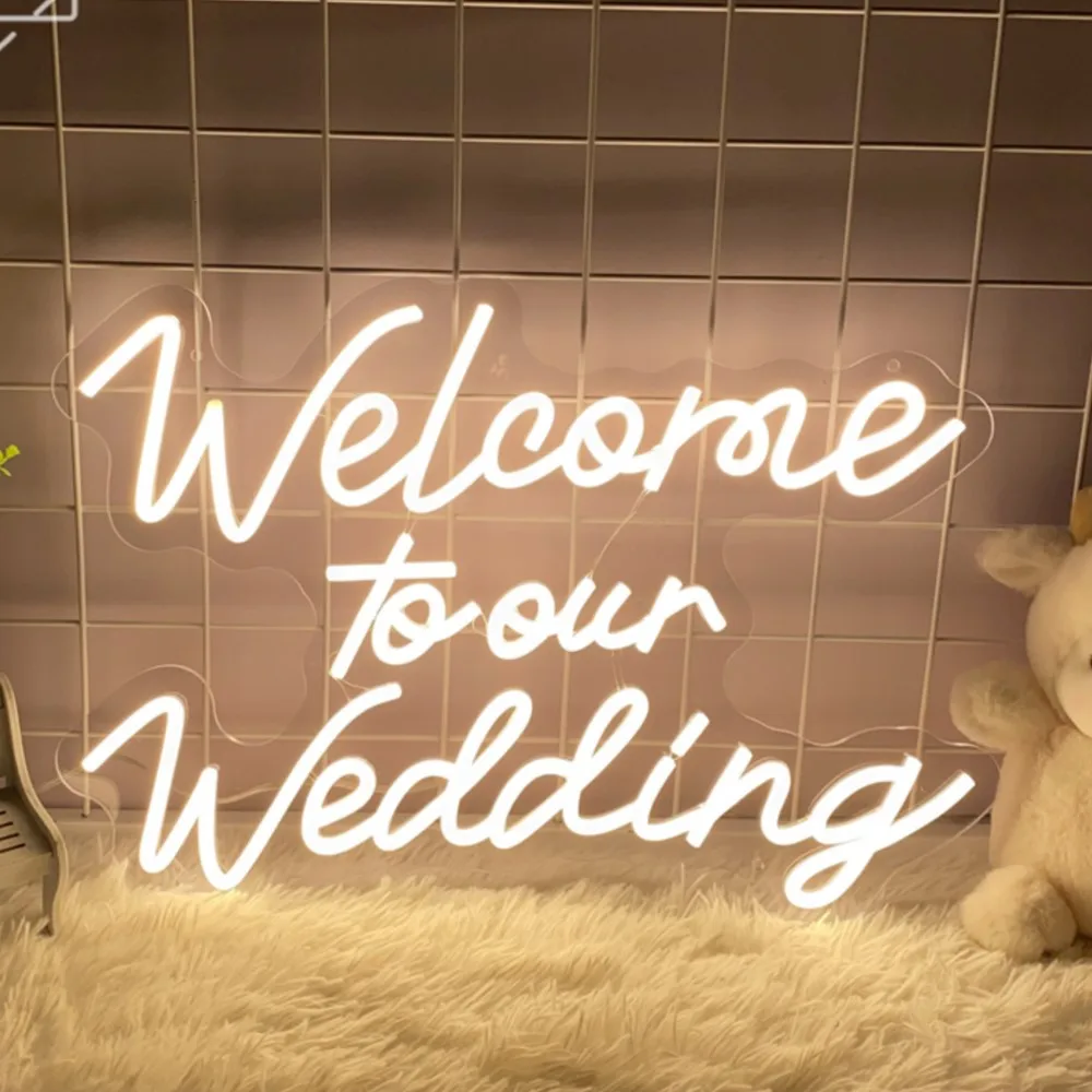 

Welcome to Our Wedding Neon Led Sign Wedding Decor Party Neon Sign LED Lamp Lights Room Decor Neon Light Wall Art Decoration