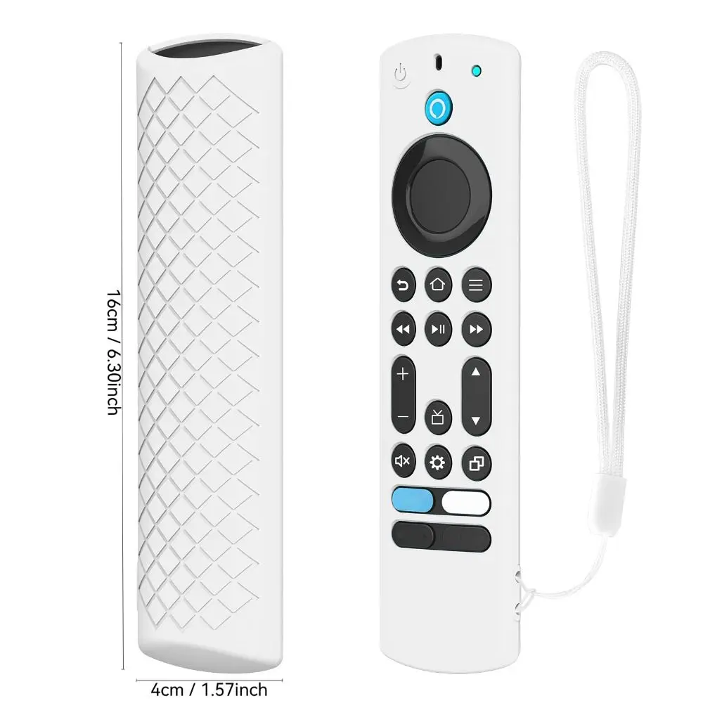 Shookproof Remote Control Case Durable with Lanyard Waterproof Case Dirt-resistant Silicone for Alexa Voice Fire TV Stick 4K 2nd 6