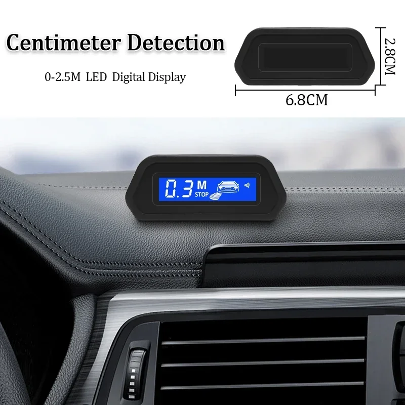 Car Parking Sensor Auto Parktronic Reverse LED Monitor 22mm 4 Sensors Radar Detector System Backlight Display