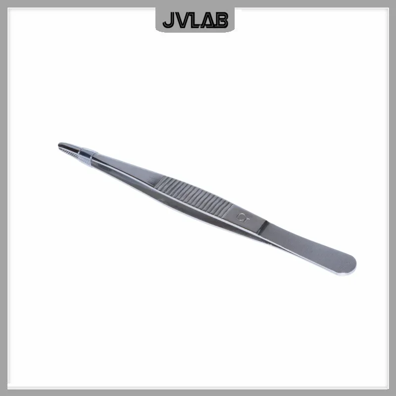 Anti Static Tweezers Set Stainless Steel Tweezers Laboratory Auxiliary Tweezer Straight Surgical Forceps 12.5cm Extraction Excipients Home Handy Tool