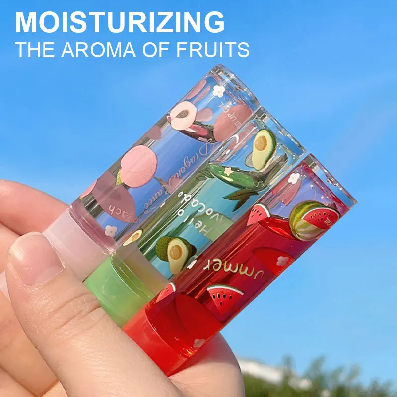 1 PCS Strawberry Lip Gloss Transparent Colorless Ball Lip Oil Moisturizing Fruit-infused Balm Fruit Dudu Random Color