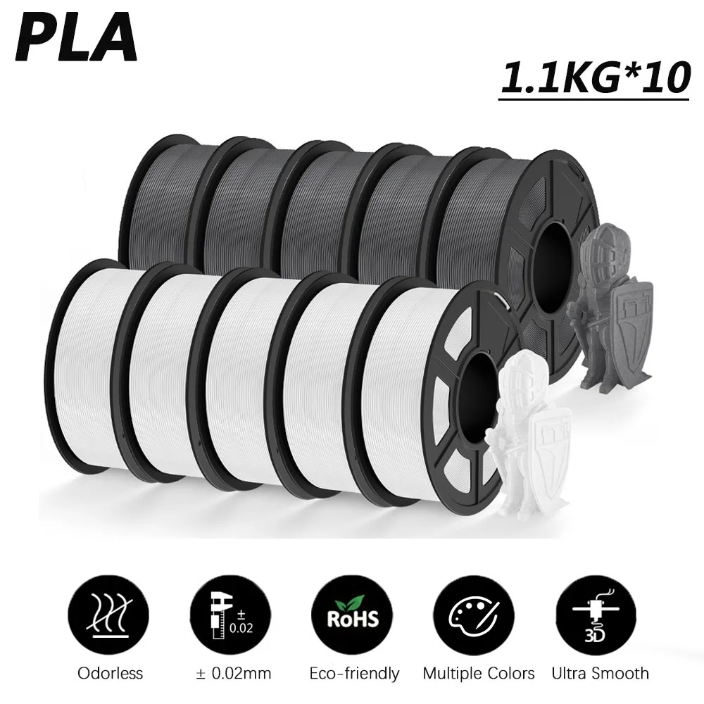 thumbnail image 1 of Filamento PLA/PLA Meta/PETG/PLA PLUS/PLA mate para impresora 3D JAYO de 1,75 mm, 10 rollos, materiales de impresión 3D para impresora 3D y bolígrafo 3D, 1 of 5