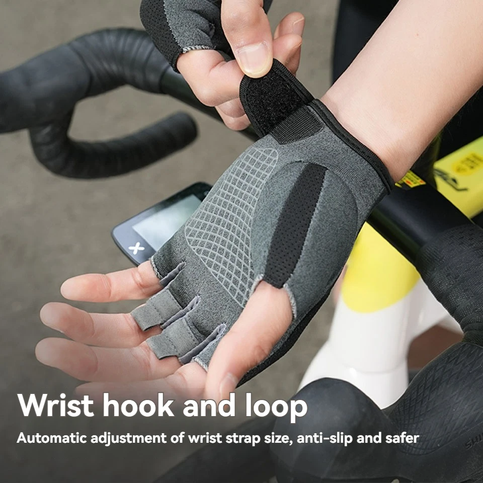 Cycling Sport Gloves Breathable Anti-slip Half Finger MTB Bike Gloves Sweat-Absorbing Elastic Fitness Sports Training Gym Gloves