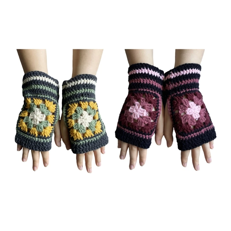 

Half Finger Mittens Knitted Keep Warm Gloves Christmas Presents for Women Teen