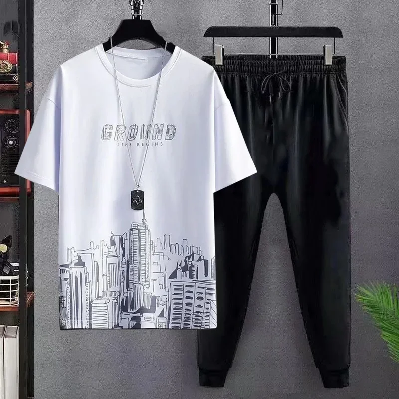 City white trousers suit/skinny