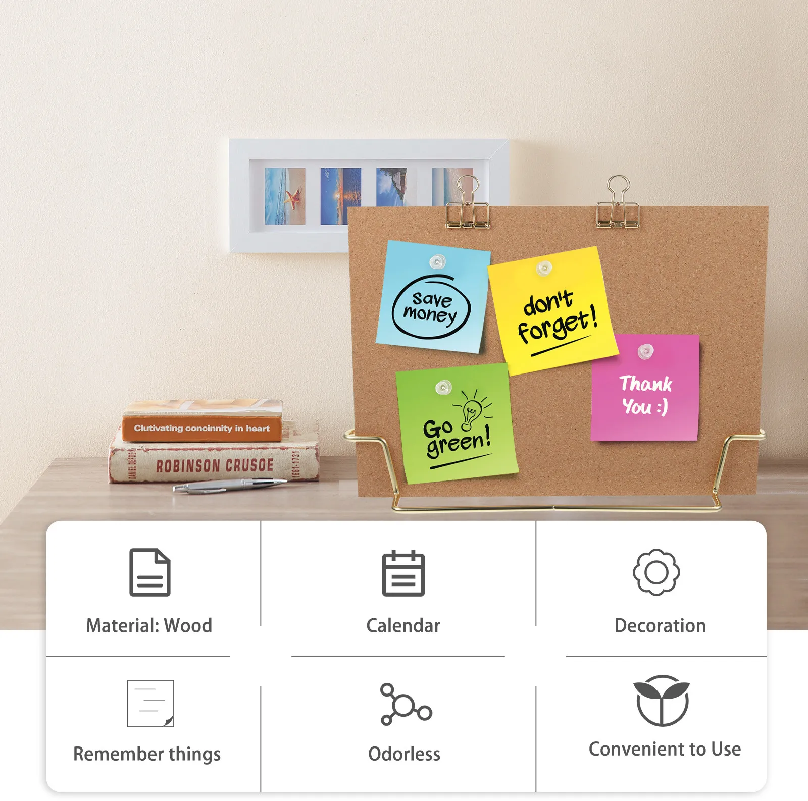 게시판 메시지 디스플레이 스탠드 코르크 보드 독립형 벽걸이 나무 프레임 어린이용 칠판 메뉴 사무실 교실용