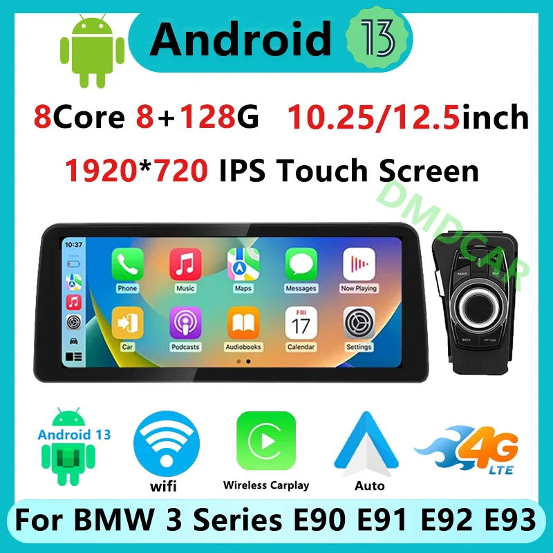 

12.5" Central Multimedia Video Player Wireless Carplay For BMW 3 Series E90 E91 E92 E93 Car Radio GPS Navigation Android Auto