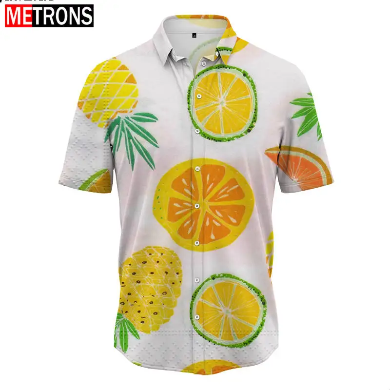 

2023 Hawaiian Shirt Men's Fashion Flower Geometric Print Shirt Single breasted Beach Short Sleeve Top Men's Dress Pretend
