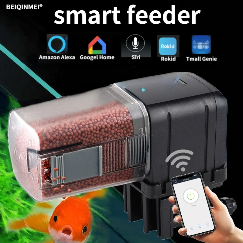 ⭐🏅Distributeur automatique de nourriture pour poissons d'aquarium, minuteur,  Wifi - monchienchat