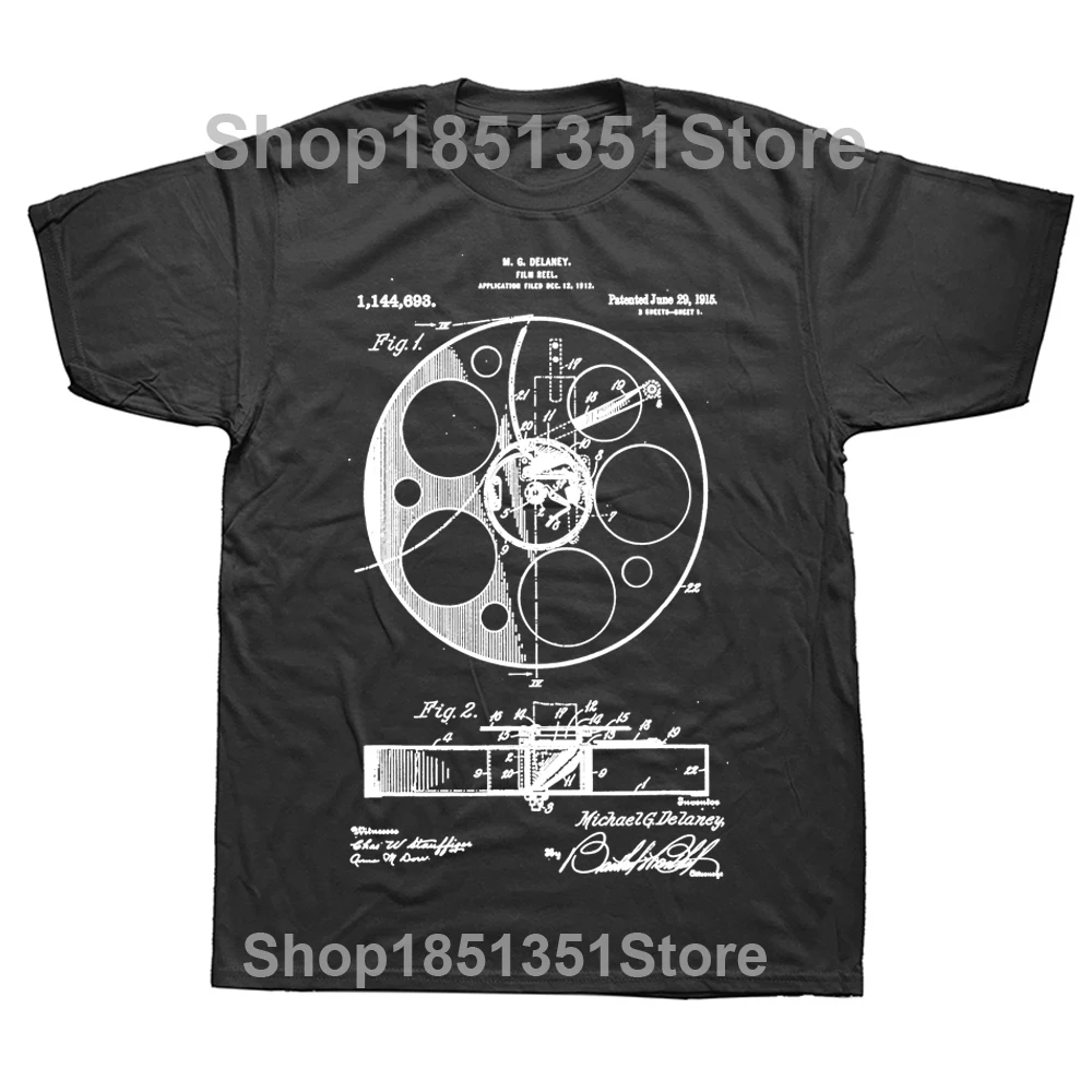 Lustige Retro Vintage Kamera Filmemacher T-Shirts Baumwolle Kurzarm Fotograf Opa Papa Vatertag Film T-Shirt – Detail 3