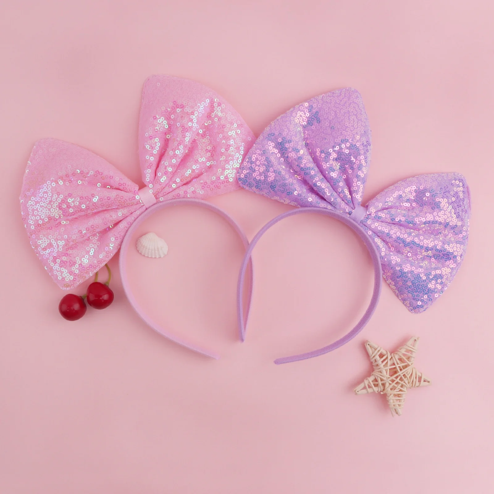 1PC equin Bow Headbands Set, 6 Pcs Colorful Sparkly Hairbands, Cute Head Accessories for Girls, Perfect for Parties & Dress - Up